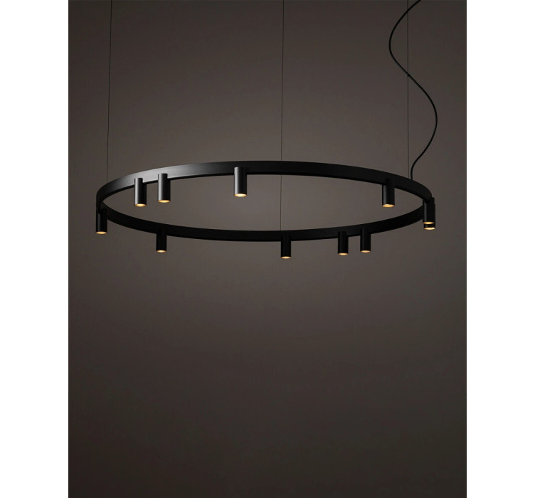 Люстра Nowodvorski 12288 Fourty Round GU10 R35+LED 11+6x10W+9W 3000K 710Lm IP20 чорна2